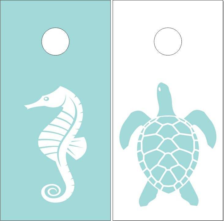 Sea Turtle Pattern outlet Fun Size Cornhole Set