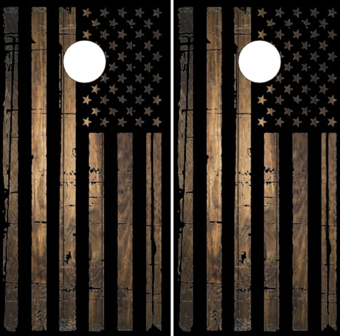 Distressed Burnt Wood Flag Freedom Bundle